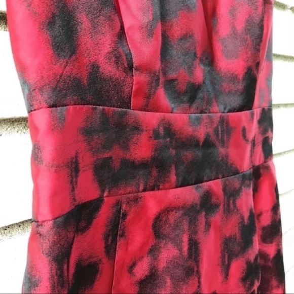 Banana Republic Black Cherry Red Abstract Watercolor Sheath Dress - Picture 3 of 8